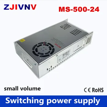 

CE approval Mini size 500W 24V 20A LED Switching Power Supply 110v/ 220vac-dc24v transformer fonte 24v smps with fan MS-500-24