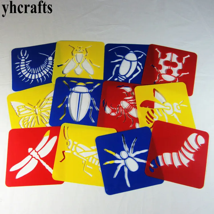 12PCS/LOT Insect art stencils 20 design choose drawing stencils ...