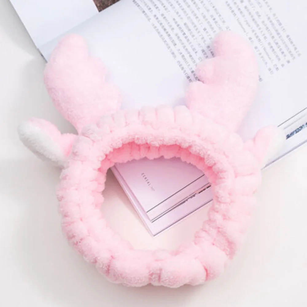 

Cute Antlers Wide Hair Band Wash Face Make Up Headband Young Girl Soft Elastic Velvet Hair Band Hair Hoop For Women Dropshipping