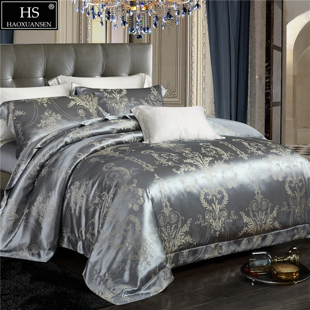 Champagne Lavender 4pcs Bedding Sets 19 Momme Mulberry Silk