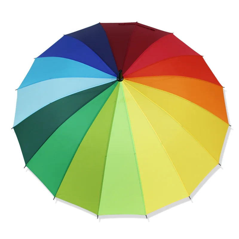 YADA 16K Rainbow Large Women Umbrella Long-handle Automatic Umbrellas For Men Strong Rainproof Parasol Rain Sun Umbrella YD124