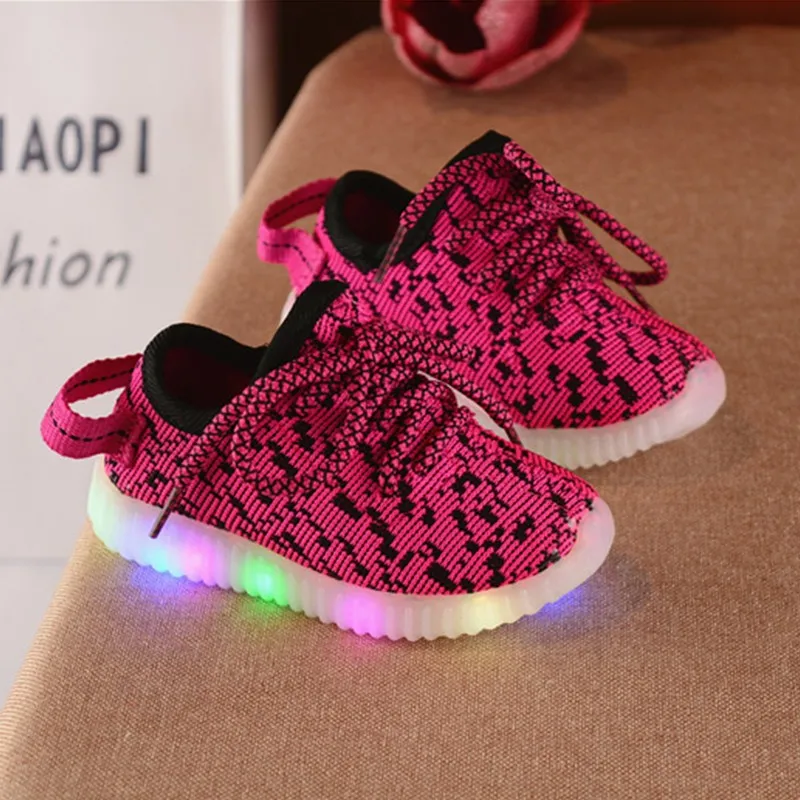 

Fashion Children's Luminous Sneakers Comfortable Breathable Boys Sports Shoes Mosaic Cotton Non-slip Wearable kids shoes
