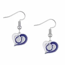 Colts Earrings And Get Free Shipping On Aliexpress Heart Enamel Earring Football Team Indianapolis Colts Drop Earrings Charms For Women Silver Jewelry With