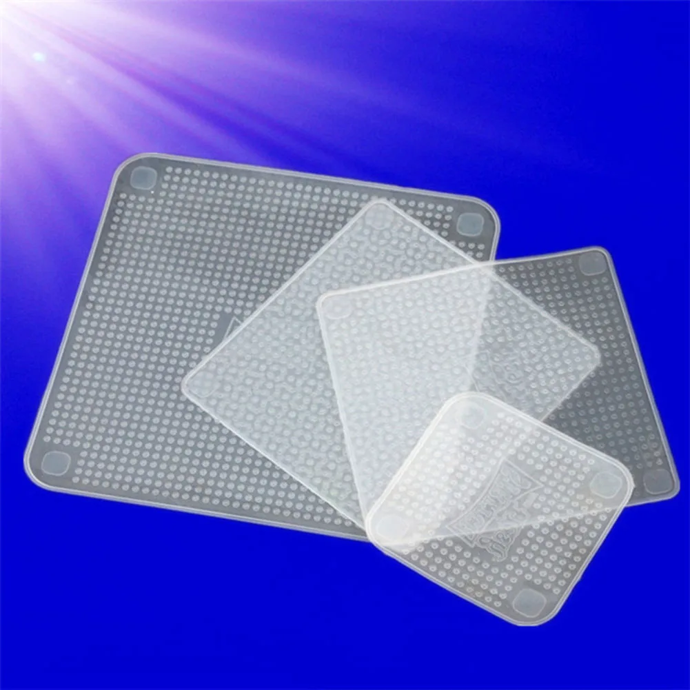 New 4 Pcs/Set Multifunctional Silicone Food Seal Cling Film Vacuum