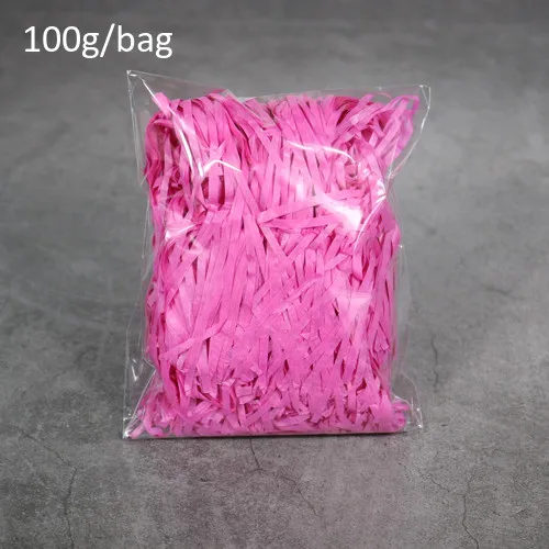 100 г/пакет рафия бумага измельченные Crinkle конфетти подарки коробка для конфет мешок наполнения материал наполнитель Свадьба День Рождения Вечеринка украшения - Цвет: Hot Pink
