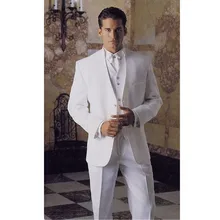 Для мужчин костюм жениха ужин Best Для мужчин Народной Жених Набор Белый Воротник Пользовательские куртка+ Брюки для девочек+ жилет