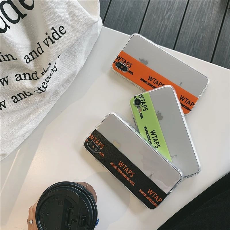 

Niceking Wtaps Tide Design For iPhone X XR XS MAX 6 6s 7 8 Plus Case Airbag Clear Soft TPU Cover Case For iPhone 11 Pro MAX