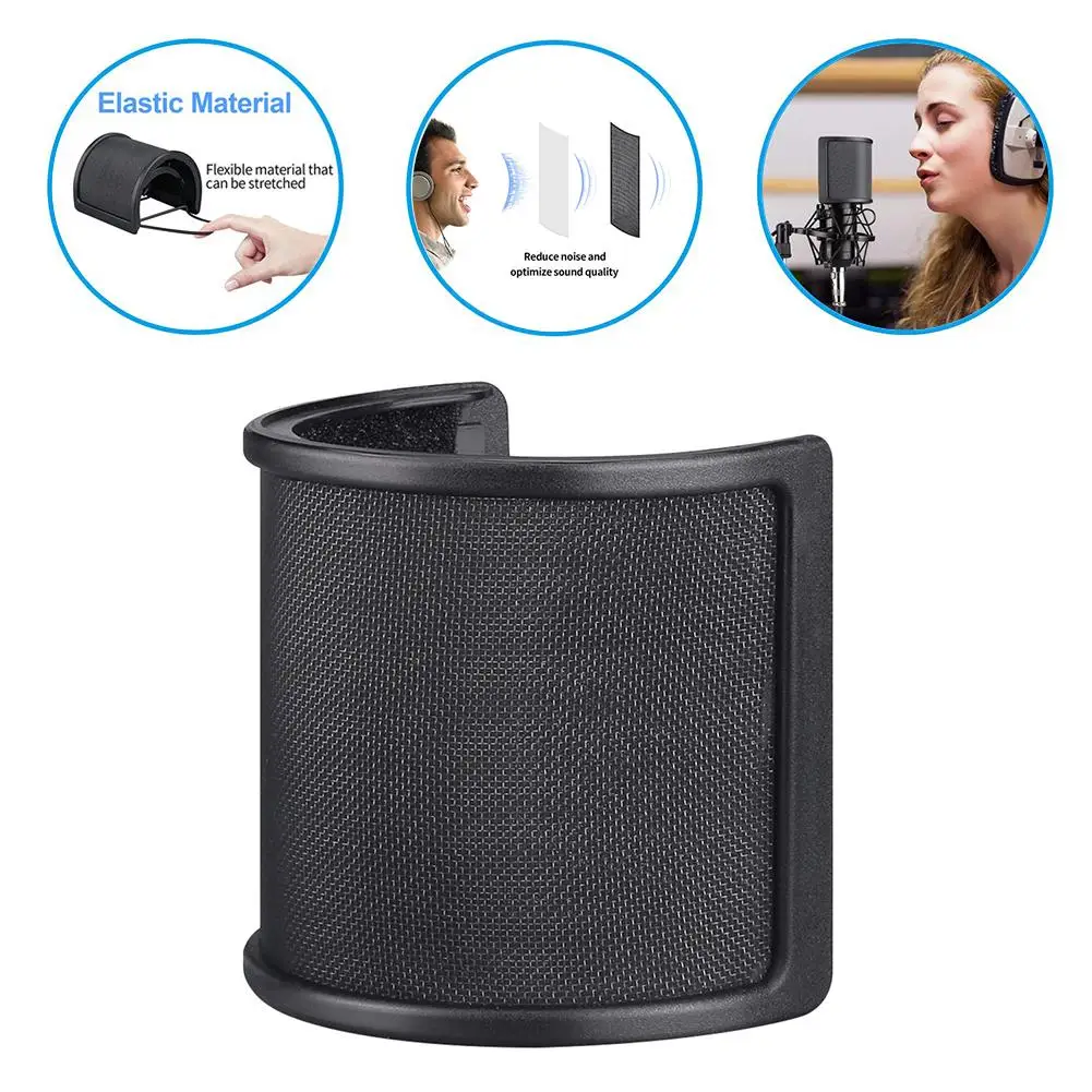 

Unique Two-layer Microphone Pop Filter Microphone Performance U Type Anti Spray Network Pop Filter For Vocal Videos Streaming