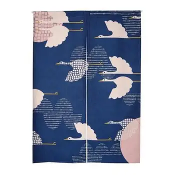 

Taiwan Japan style Chinese mascot crane fabric door curtain shade hanging bedroom living room kitchen home decoration