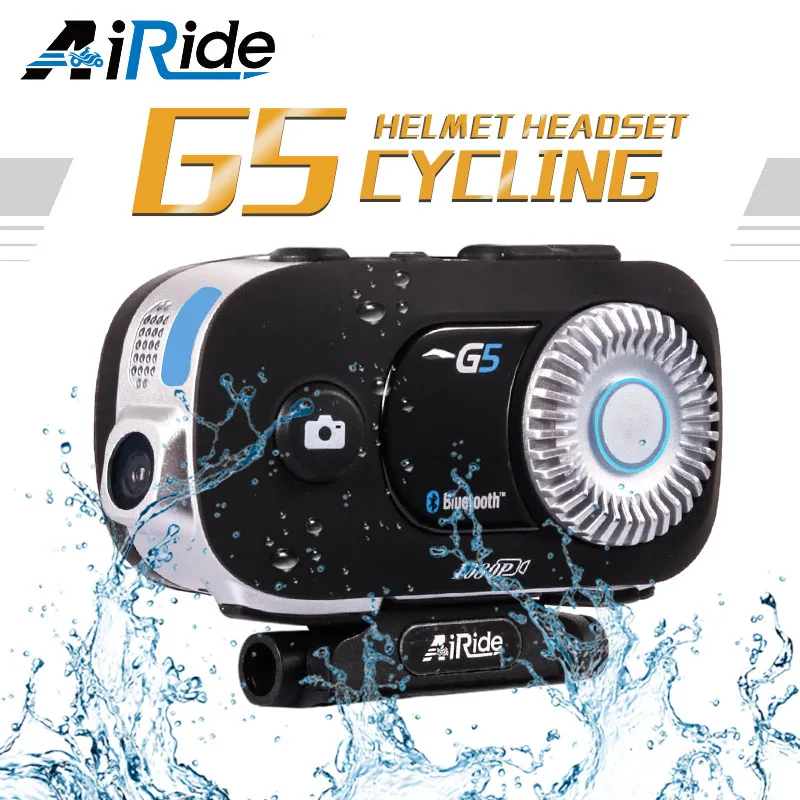 AiRide G5 500m 4 Rider Group Intercom HD 1080P видео рекордер камера мотоцикл Bluetooth домофон шлем гарнитура