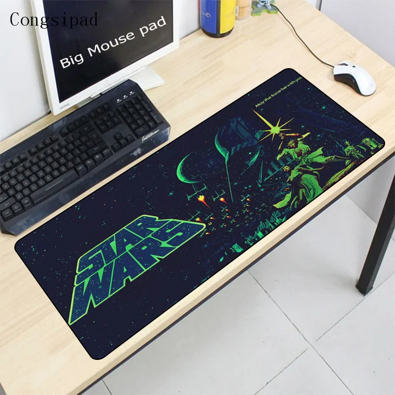  Congsipad Natural Rubber Star War Computer Gaming Darth Vader Print Locking Edge Large Mousepad for