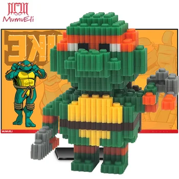 

MUMUELI Ninja Tortoise 1000-1500 Pieces DIY Anime Figure 3D Model Kit Blocks Jigsaw Building for Children Kids Resin Toys KL-JRZ