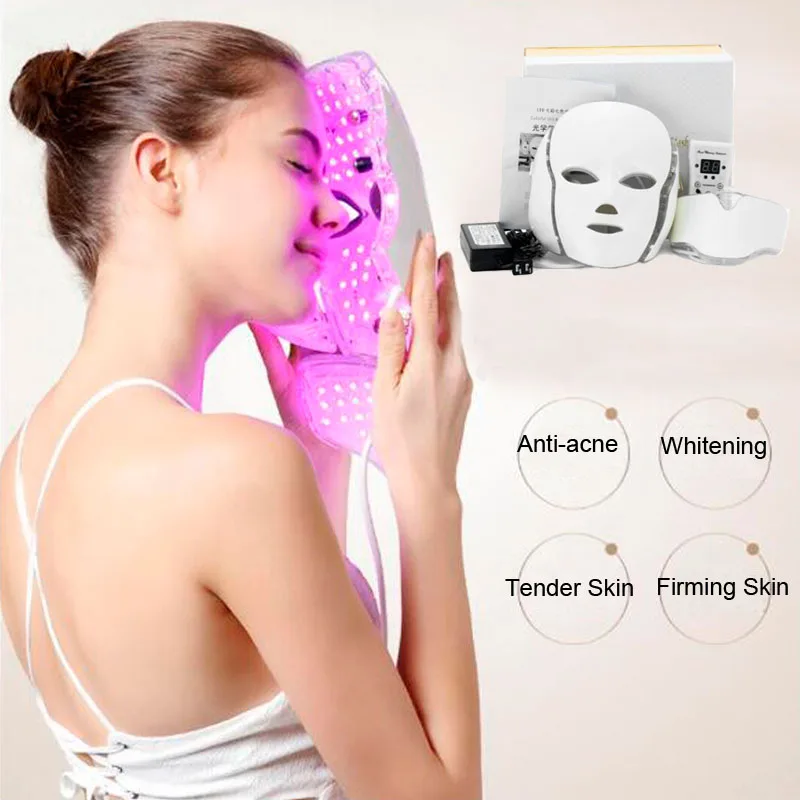 

Led Beauty Mask Instrument Photon Rejuvenation Acne Home Whitening Spot Infrared Led with Neck Mask For Sale