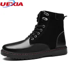 Fashion PU&Suede Leather Men Shoes Popular Fshion Ankle Boots Men Chukka Boots Safety Sewing Warm Winter Boots Handmade Short