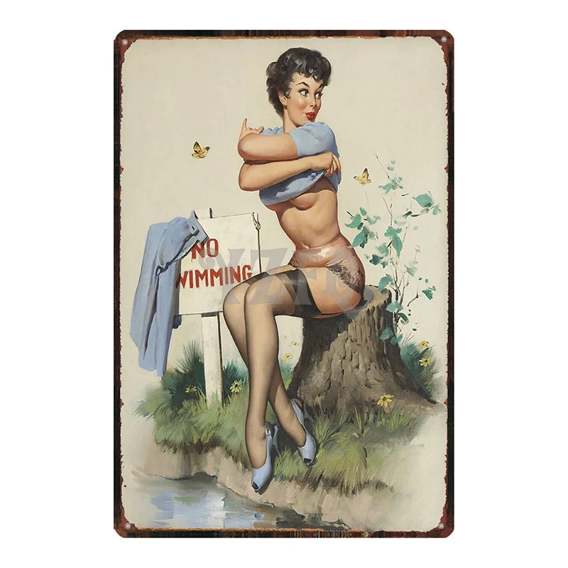 Hilda размера плюс Pin Up Girl Оловянная металлическая табличка металлическая винтажная настенная паба Кафе Магазин домашний Арт Декор Железный плакат Куадрос DU-2643 - Цвет: DU2651