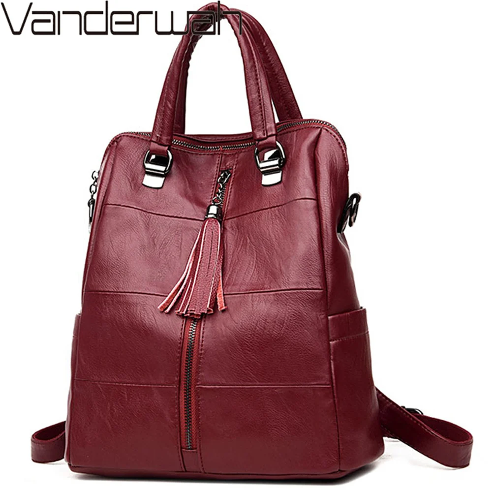 3-في-1 المرأة حقيبة ظهر مصنوعة من الجلد الكلاسيكية الإناث حقيبة كتف Sac دوس السفر السيدات Bagpack Mochilas الحقائب المدرسية ل الفتيات Preppy 3-في-1 المرأة حقيبة ظهر مصنوعة من الجلد الكلاسيكية الإناث حقيبة كتف Sac دوس السفر السيدات Bagpack Mochilas الحقائب المدرسية ل الفتيات Preppy
