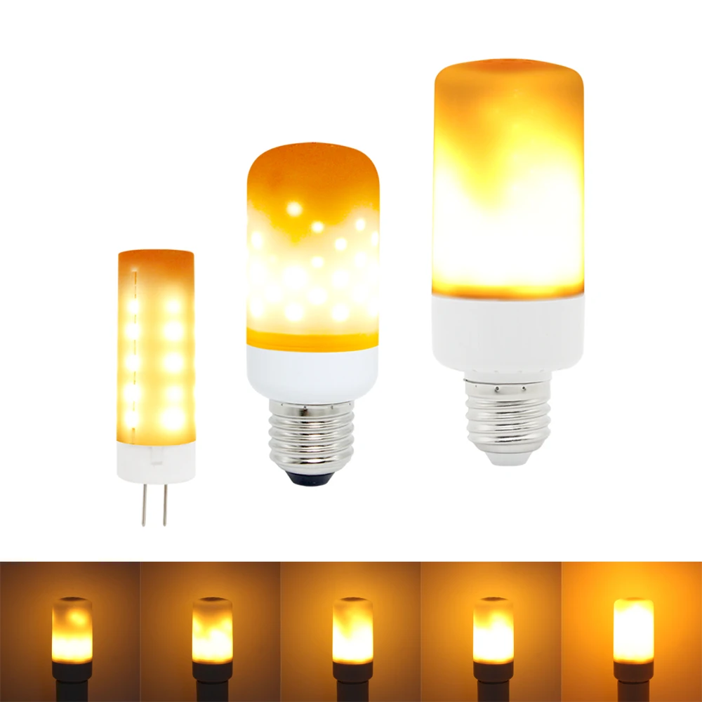 Buy LED Flame Effect Light Bulb E27 85V 265V G4 12V