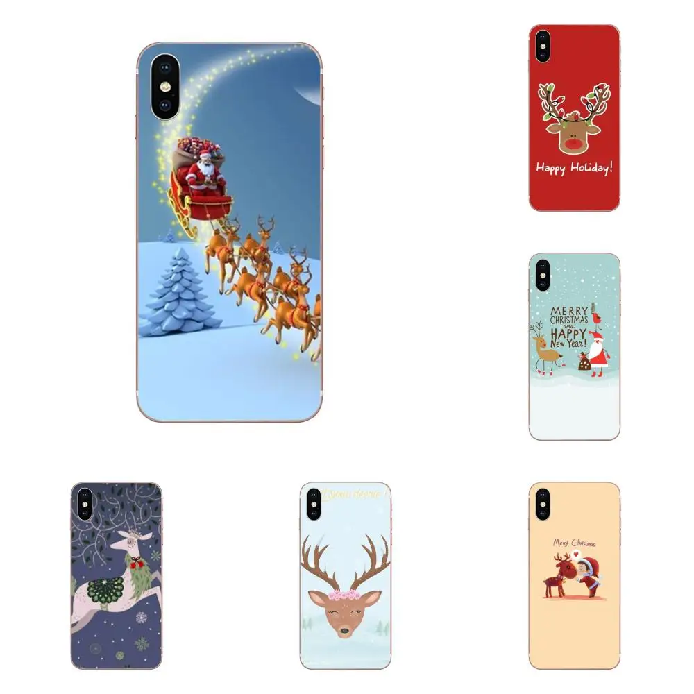 Cartoon Christmas Deer Soft New Style For Samsung Galaxy Note 5 8 9 S3 S4 S5 S6 S7 S8 S9 S10 mini Edge Plus Lite | Мобильные