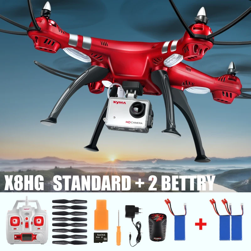 

SYMA X8HC X8HG 6-Axis with HD Camera X8HW 3 Battery with Wifi Real-TIme RC Quadcopter Fix High Hover UAV Drone Helicopter Toys