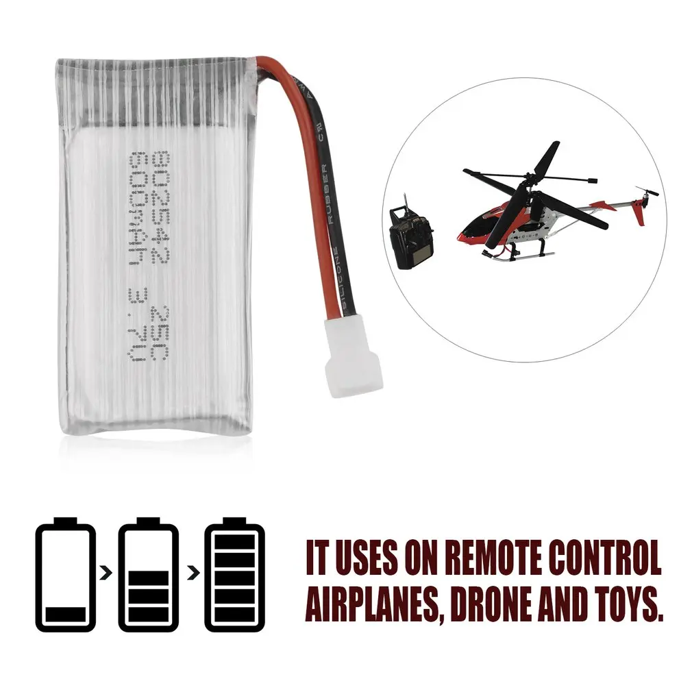 4 Sets 3.7V 600mAh Lipo Battery For X5C X5SW Remote Control Airplanes Quadcopter Drone Aircraft Vehicles Toys
