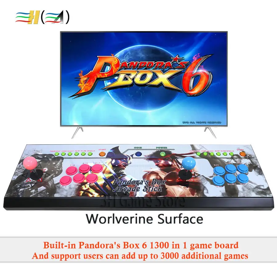 Pandora Box 6 1300 in 1 arcade console can add 3000 games 2 players led button usb joystick for pc ps3 amusements game machines Pandora Box 6 1300 in 1 arcade console can add 3000 games 2 players led button usb joystick for pc ps3 amusements game machines