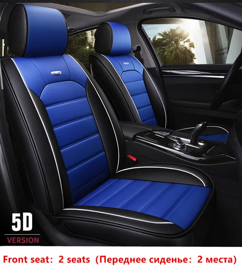 Black Blue Leather Car Seat Covers Cover Set For Fiat Panda 4x4 2005-2010