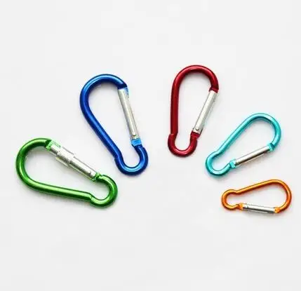 10Pcs/set Colorful Aluminum Spring Carabiner Snap Hook Hanger Keychain Travel Kit for Camping Hiking #4 #5 #6 GYH 4