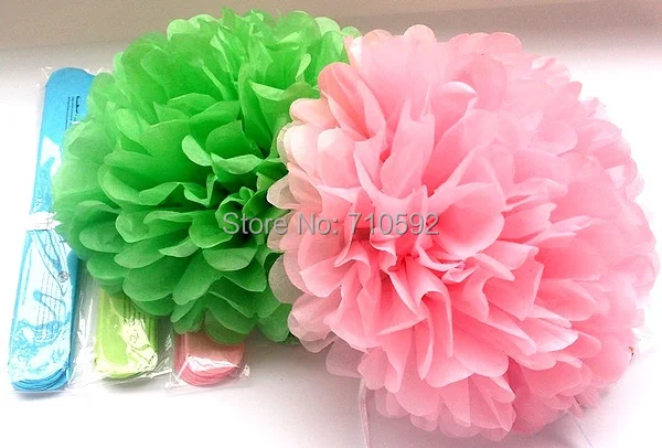 Мята 25 см/20 см/15 см 15 шт разных размеров папиросная бумага Pom Poms Цветочные шары