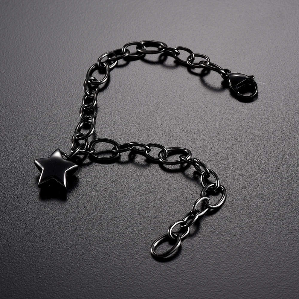 

IJL0176 Hot Selling Silver/Gold... Stainless Steel Chain Bracelet Cremation Urn Bracelets Ashes Bracelet with Star Urn Pendant