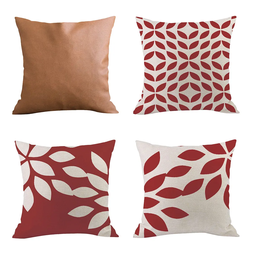 

Gacsidy Store dakimakura 4PC Geometric Flax Leather European Style Mixed 45x45 Pillow Case