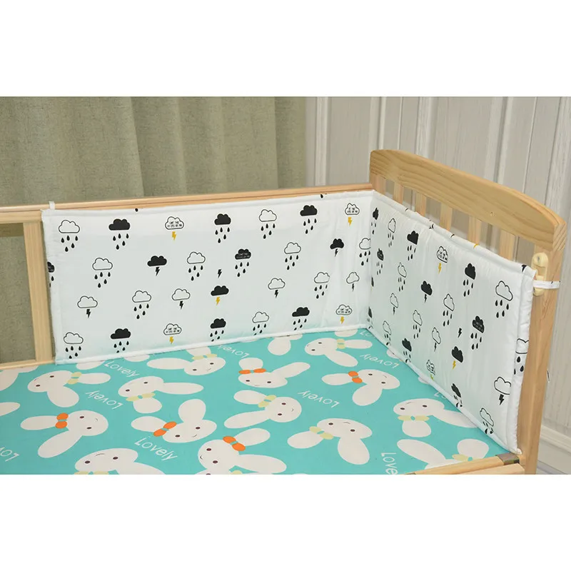 

Baby Crib Bumper Set Newborn Polka Dot Cotton Printed Cot Bumpers in Crib Infant Protector Pink & Blue for girl boy 120*30cm