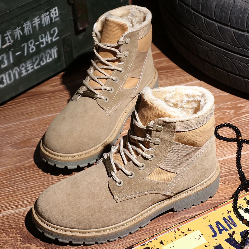 Exército 44 Xingdeng Hign Botas with Plush With Deserto Plush Plush Homens De Do Tornozelo Homem Trabalham Inverno without Antiderrapante Tamanho 39 Top Militar Meias Antiderrapantes UwUtvqr
