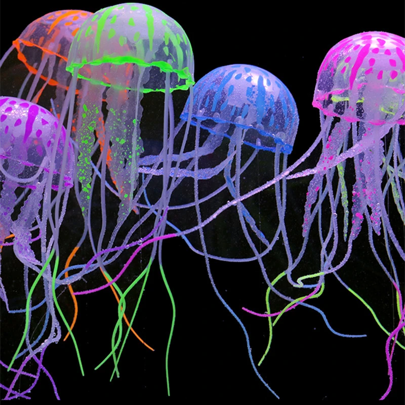 6ピース ロット異なる色エミュレーションクラゲペット水族館0rnamental装飾水槽フローティング蛍光クラゲ 電子ペット Aliexpress