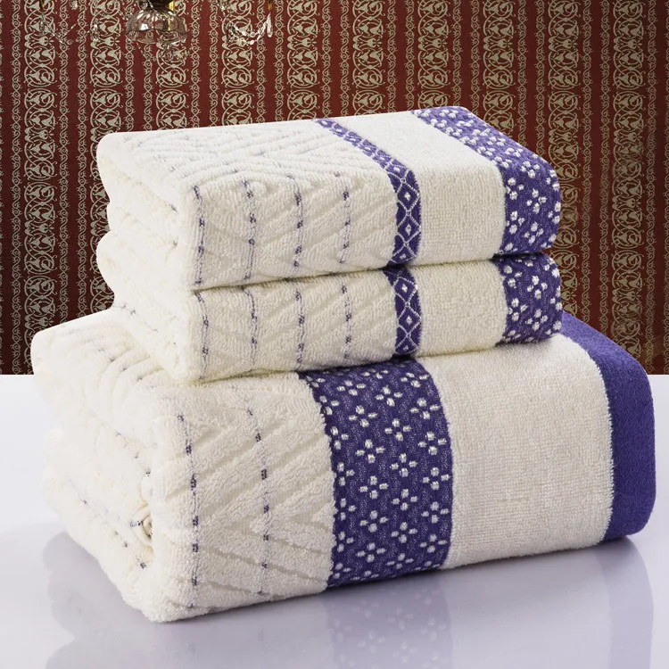 

2PCS 100% Cotton Embroidered Towel Sets BTowels for Adults Luxury Brand High Quality Soft Face Towels 33x75cm 70x140cm