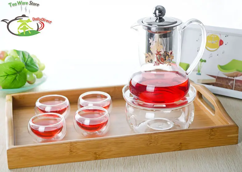 1x 7in1 Kung fu Coffee Tea Set E 500ml French Style Glass Tea Pot