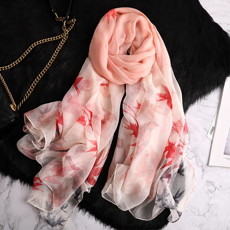 

2019 summer beach stoles sunscreen women silk scarves lady shawls and wraps oversize print soft pashmina bandana foulard