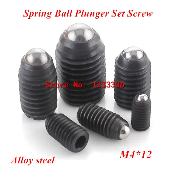 20pcs M4*12 Hex Socket Spring Ball Plunger Set Screw, 4mm wave beads