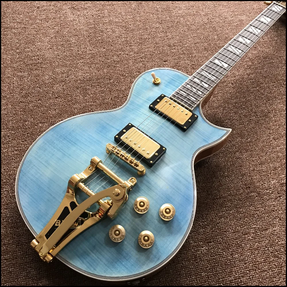 

new arrival high quality Chinese Vicers guitar Blue color Electric guitar,Flame Maple Top&Back,hot selling high quality Guitarra