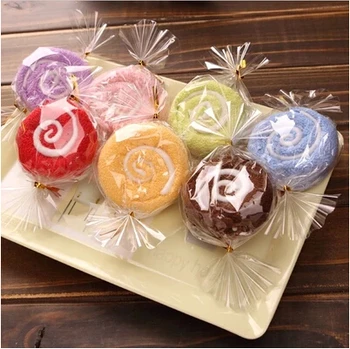 

50Pcs/Lot Free shipping With EMS New Arrival Candy Cake Towel For Wedding/Valentine's Day Gift Baby Wash Day Party Giveaways