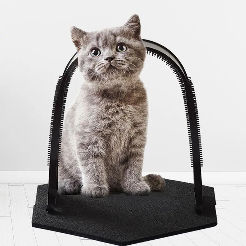 Pet Products Arch Pet Cat Self Groomer With Round Fleece Base Cat Toy