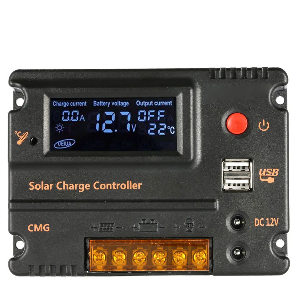 CMG12V24V20A Солнечный контроллер общий отрицательный полюс ЖК дисплей подсветка