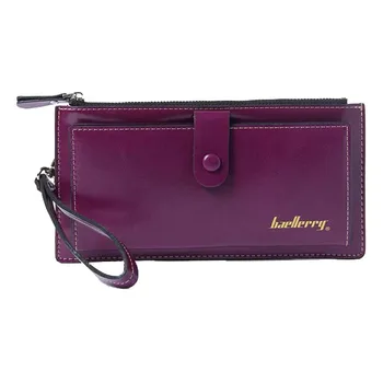 

Baellerry Female Leather Hand Bag Fashion Wallets Women Coin Purses Wristlet Bags With Strap, Purple