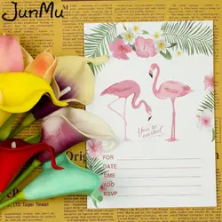 10 компл. фламинго на день рождения карты стикеры приглашения Приглашение на день рождения Дети для Фламинго День рождения украшения