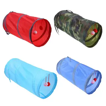 

7 Color Funny Pet Cat Tent Tunnel 2 Holes Play Tubes Balls Collapsible Polyester Cloth Crinkle Kitten Toys Tunnel Tubes