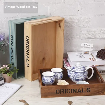 

1 Pcs Creative Japanese Style Solid Wood Tea Set Storage Tray Cosmetics Desktop Sundries Tray Tea Trays Teapot Storage Container