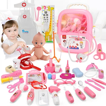 

Children Toys Set of Travel Bags Baby Medical Kit Cosplay Doctors Medical Nurse Stethoscope Medical Box Simulation Gift