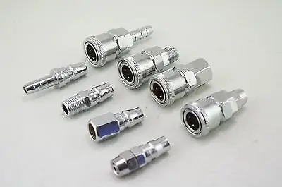 

8pcs A Set 1/4" Pneumatic Air Hose Quick Coupler Plug Socket Connector