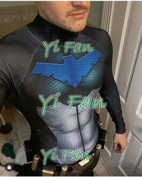 

Hot Sale Nightwing Cosplay Costume Spandex 3D Print Zentai Suit Night wing Superhero Halloween Zentai Catsuit Costume Hot Sale