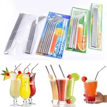 Quevinal 10,5 дюймов 8,5 дюймов прямые изогнутые соломинки из нержавеющей стали, многоразовый изогнутый соломинки, очищающие для 30 унций 20 унций стаканчиков