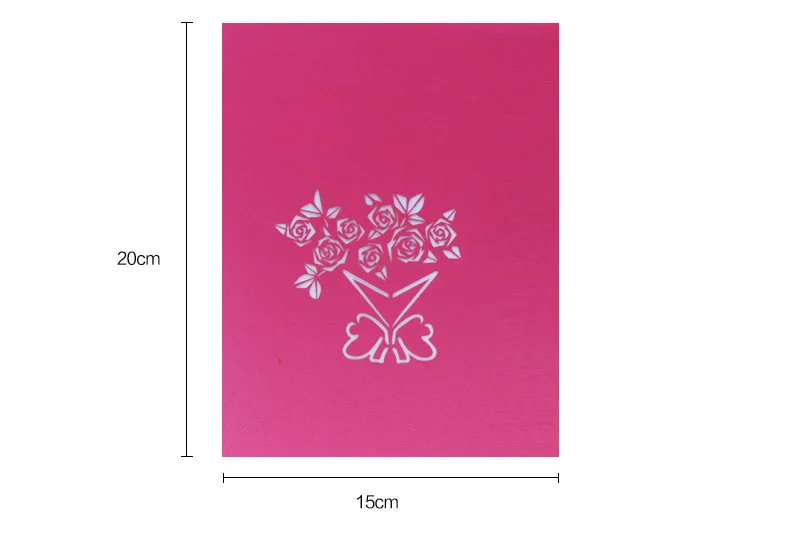  1pcs Creative 3D DIY Rose Lily Invitations Cards Fashion Wedding Party Greeting Card Great Event Gi - 32985965638